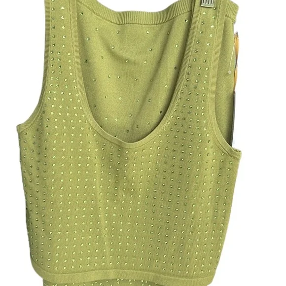 NWT House of Harlow 1960 Green. Two Piece Set. Green Rhinestones all over.Sz S - Picture 6 of 13